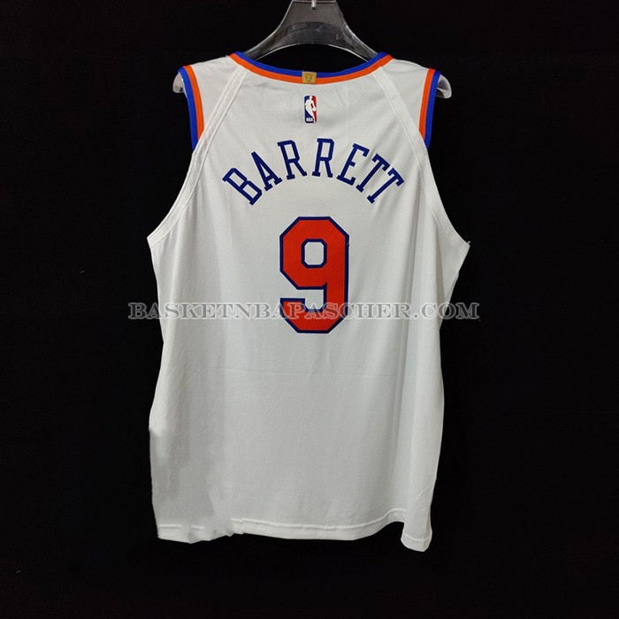 Maillot New York Knicks Rj Barrett NO 9 Association Authentique Blanc